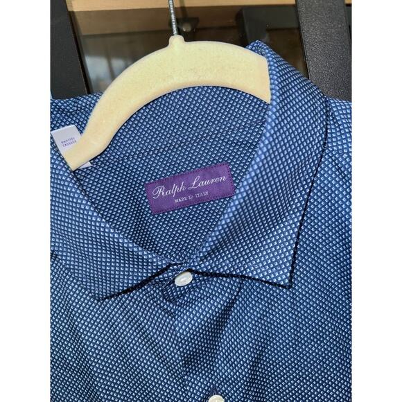 Ralph Lauren Purple Label Philip Long-Sleeve Sport Shirt performance navy XL - Picture 3 of 7